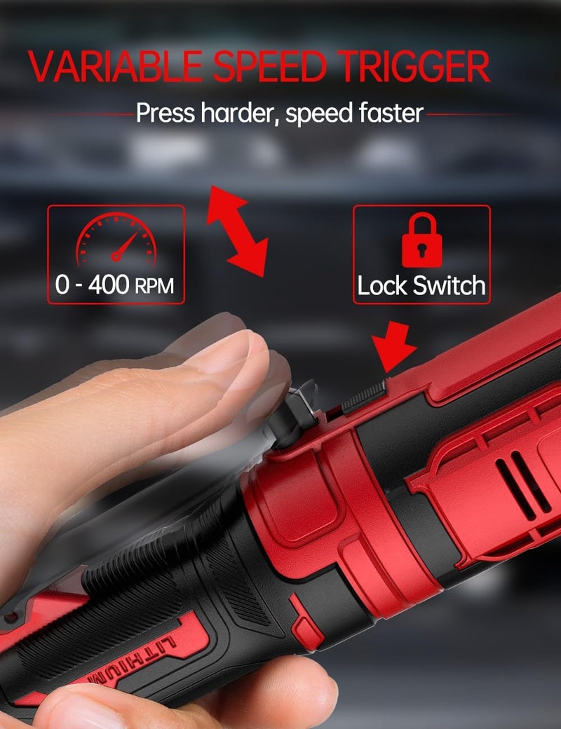 apex power 1/2 Inch Cordless Ratchet Wrench, for Milwaukee M18 Battery, 88Ft-Lbs, 0-400RPM, Electric Ratchet Wrench Set with Variable Speed Trigger, Reinforced Head, R&F Switch, 7 Sockets, 3/8" to 1/4" Adapter - Image 4